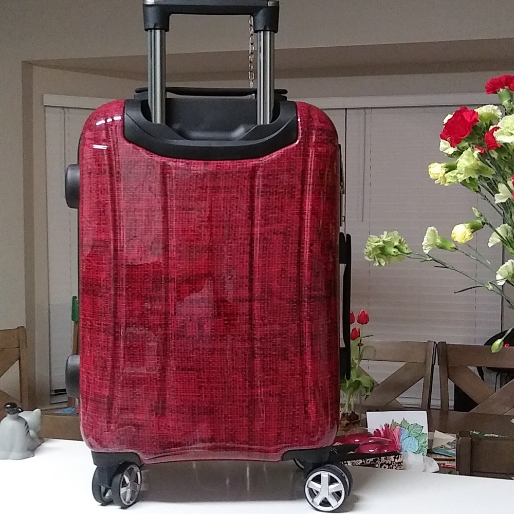 Planet Traveler USA Smart Tech Case Hardside Spinner Carry-on, Red, One Size - Picture 3 of 16